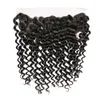 Kinky Curly Brazilian Virgin Human Hair Wefts 13x4 Lace Frontal Free Part Yirubeauty Natural Color 4 PCS