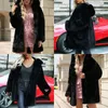 Cappotto lungo con cappuccio in pelliccia sintetica calda invernale Giacca da donna calda color nero Cappotti di pelliccia alla moda Nuovo s-3XL