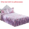 Purple Flowers Print Bed Skirts 150*200cm Polyester High Quality Bedspread sabanas Pastoral Flower Bed Sheet Home Textiles