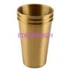 Aço inoxidável Cor De Ouro Tumbler Copos De Metal Acampamento Ao Ar Livre Viagem Beber Café Chá Beer Drinkware QW8095