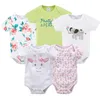 Sommar baby kläder pojke tjej 5 st / lot kropp kostym baby kläder bodysuit pojke ropa jumpsuit nyfödda 0 3 6 9 månader kostym