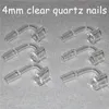 Female Male 10 14 18 mm Quartz Nails Smoking Accessories 4mm Thick 45 90 Degrees 100% Pure Banger Nail Domeless Glass Bong Bangers