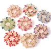 Hoogwaardige Sieraden Geschenken Kleurrijke Rhinestone Circulaire Broches Sprankelende Crystal Vrouwen Ronde Garland Pins 12 Kleuren Mode