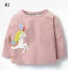 INS automne nouveauté filles enfants dessin animé lapin cheval conception à manches longues t-shirt enfants casual 100% coton fille casual t-shirt