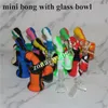 Nieuwe Collectie Mini Kleurrijke Siliconen Water Pijp Glas Bongs Glas Water Pijp met PERC 10 Kleuren voor Keuze Siliconen Mondstuk Gratis verzending