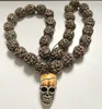 YQTDMY преувеличенные бусы с черепом, ожерелье, байкерское панк, винтажные ювелирные изделия, цветной подарок, 30 бусин с черепом, 1 голова черепа6714394