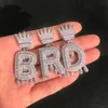 Princadeiras personalizadas de gotejamento de coroa de colares de bolhas pingentes para homens mulheres cúbicas zircão de hip hop jóias com corda de 20 polegadas Chain264m