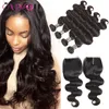 Malaisien Body Wave Virgin Hair 4 Bundles avec Top Lace Closure Body Weaves Coiffures pour les femmes noires Fournisseur supérieur Vendeurs de cheveux humains