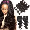 Malaysian Body Wave Virgin Hair 4 Bundles with Top Lace Closure Body Weaves Hairstyles For Black Women Superior Supplier Human Hair Vendors