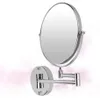 Chroom ronde dubbelzijdige 360 ​​° 7x vergrootglas spiegel 8 "Wandmontage spiegel ijdelheid licht lamp cosmetische spiegels voor make-up scheren