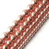 Perles en pierre naturelle de 8 mm en or rose hématite perles rondes en vrac pour la fabrication de bijoux 15 pouces 4/6/8/10 mm bijoux à bricoler soi-même bracelet en pierre naturelle