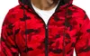 Sweats à capuche masculins Sweatshirts de camouflage à manches longues à manches longues pour hache à capuche Gris Grey Red Camo Camo Capin Camouflage ACTIVE