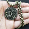 Nostalgia Tree Of Life Necklace Wolf Pendant Amulet Viking Jewelry WICCA Pagan Talisman 2 Wolves Accessories Dropshipping