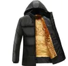 Vader Down Jassen Winter Thicken Warm Fleece Jassen Mannen Hooded Windbreaker Jas Bovenkleding Jas