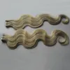 100gテープ接着剤の皮膚緯糸（40pcs）テープ人間のヘアエクステンションボディウェーブ未処理のバージンブラジルの髪