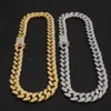 2cm Hip Hop Gold Color Iced Out Crystal Miami Cuban Chain Gold Silver Necklace & Bracelet Set HOT SELLING THE HIP HOP KING