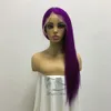 Full Lace Menselijk Haar Pruiken Violet Kleur Zijdeachtige Rechte Braziliaanse Virgin Menselijk Haar 150 Dichtheid Kant Front Pruik met Baby Haar Lijmloos