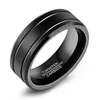 Anel de tungstênio preto da moda para homens Anel de casamento de tungstênio Joias Anel grande masculino da moda