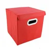 Couvercle lin tissu vêtements boîtes de rangement rouge rose couleur pliable multi fonction anti-moisissure carré conteneur 5 5ly ff