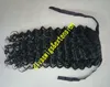 Cheap profonda ricci coda di cavallo parrucchino 100 capelli umani per le donne nere clip in coulisse coda di cavallo estensione dei capelli vergini 120g 16 pollici 1b