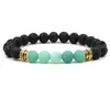 7 couleurs pierre de lave noire naturelle oeil de tigre perles turquoise bracelet élastique bracelet diffuseur d'huile essentielle bracelet de perles de roche volcanique