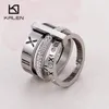 Rhinestone Rings For Women Stainless Steel Rose Gold Roman Numerals Finger Rings Femme Wedding Engagement Rings Jewelry