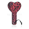 Bondage Faux Leather Red Luipard Print Paddle Slapper Whip Restraint Roleplay Game Fun #R87