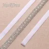 Missrdress Silver Crystal Bruidal Belt Handmade kralen Rhinestone Ribbon Wedding Sash voor trouwjurkjurk YS8043158118