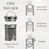 15oz Bamboo Tea Tumbler with Removable Infuser and Strainer Set Stainless Steel Double Wall Vacuum Insulated Water Bottle