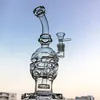 14mmボウルピースマトリックスPerc Recycler Hookahs DABリグを持つクリアファブエッグガラスボッツ水パイプ喫煙ボンズMFE01