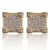 Orecchini per borchie placcati in oro 18 carati Hiphop Iced Out Diamond Diamond Cubic Zirconia Gioielli Designer di lusso Jewellry Accessori moda
