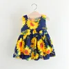 Girls sukienka Baby Summer Sunflower Drukuj Ubrania Ubrania dziewczyny