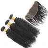 10A 30 32 Remy em linha reta água corporal onda de água pacotes de cabelo com laço fechamento frontal brasileiro Jerry Humano Virgem Kinky Curly Extensions Weave WEATE 13X4 4x4 Wet Wavy