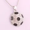 Neuankömmlinge Fußball Pendant Halsketten Weltcup -Fans Sport Kristall Strassfußball Charm Chains für Frauen Männer Mode Juwely3573265