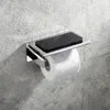 Черное зеркало хром выбор туалетной бумаги держатель верхней платформы положить телефон из нержавеющей стали ванная комната настенный держатель рулон бумаги