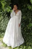 Garden A-line Empire Waist Lace Wedding Dresses With Long Sleeves Sexy Long Wedding Gowns For Plus Size Wedding Dresses DH391