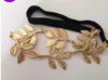 Новое поступление модная модная леди Bandhands Bandhands Metallic Lady Golden Leaf Flower Eystic Band Band