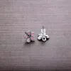 Cute Women's 925 Sterling Silver Pink Enamel Cherry blossoms Stud Earring Original box for Silver Jewelry Best Christmas Gift1068231