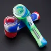 Silicone Hand Pipes Mini Hookah Bong Multi Colors Portable Shisha with silicon oil dab rigs