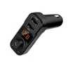 Bil mp3 -spelare händer Bluetooth Wireless FM sändare Modulator Fast Car Charger Black Color Noise Cancellation7656285
