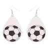 Baseball Leather Earrings for Sport Lover Lightweight Faux Leather Teardrop Earrings Handmade Unique Ball Leather Earrings for Women