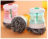 Cleaning Brushes Creative Steel Wire Ball Brush Automatic hydraulic Pot Bowl Dish Brush Tools Kitchen Stainless Steel Cleaning Ball WX9-279