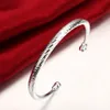 Wholesale 925 sterling silver Plated Bangles & Bracelets Fashion Party Jewelry For Women Christmas Gifts Free Shipping