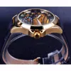 Zwycięzca 2021 Mężczyzna Wrist Watch Luksusowy Szkielet Męski Zegarki Top Marka Luksusowy Automatyczny Oglądaj Mała Dial Golden Case Fashion Casual