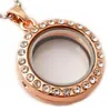 25mm de vidro memória Medalhões para Floating encantos Openable colar de pingente com Crystal Gold Silver Moda Jóias