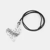 1pcs Antique Silver Large Abstract Charms Heart Pendant Collar Black Faux Suede Leather Rope Chain Necklace Jewelry