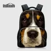 Çocuklar için hayvan okul çantaları 17 inç tuval bookbag gençler için köpek sırt çantası okul torbaları mochilas kadın sırt çantası erkek açık sırt çantası