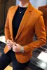 Wool Blend Blazer Men 3 Solid Color Black Grey Orange Business Casual Mens Vintage Blazer Suit Jacket Men Male Suit Coat 5xl1287a