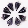 Partihandel Fashion Charms Multicolor Stone Hexagon Shape Pendant Handgjorda Stone Diy Jewelry Accessories Making Pendant For Women 15mm*22mm