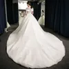 Kleider Satin Organza Online -Spitze applizierte Ballkleid Brautkleider mit floralen Applikationen Abanicos para boda al por Bürgermeister